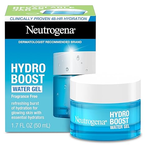 Neutrogena Hydro Boost Water Gel Face Moisturizer with Hyaluronic Acid, 48-Hour Hydration, 1.7 Fl Oz, & Hydro Boost Hydrating Gel Facial Cleanser Trial Size, 0.5 Fl Oz, Skincare Set, 2 Pack